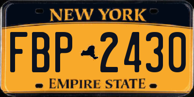 NY license plate FBP2430