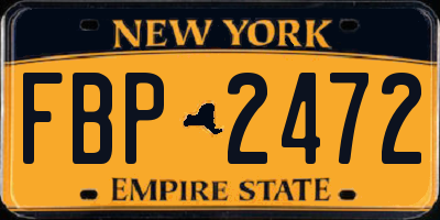 NY license plate FBP2472