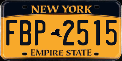 NY license plate FBP2515