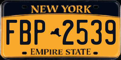 NY license plate FBP2539