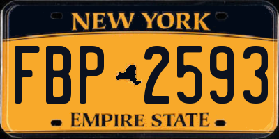 NY license plate FBP2593