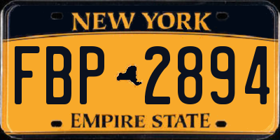 NY license plate FBP2894
