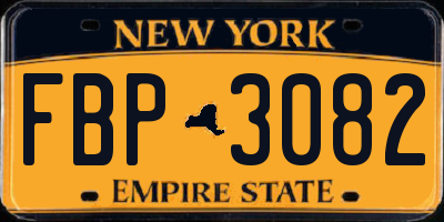 NY license plate FBP3082