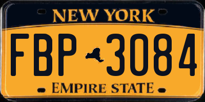 NY license plate FBP3084