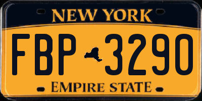 NY license plate FBP3290