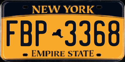 NY license plate FBP3368