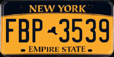 NY license plate FBP3539