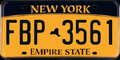 NY license plate FBP3561