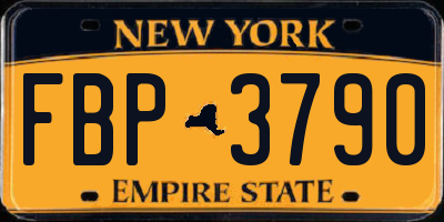 NY license plate FBP3790