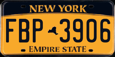 NY license plate FBP3906