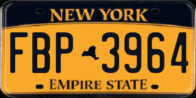 NY license plate FBP3964
