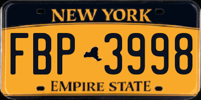 NY license plate FBP3998