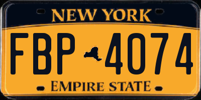 NY license plate FBP4074