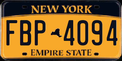 NY license plate FBP4094
