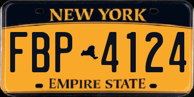 NY license plate FBP4124