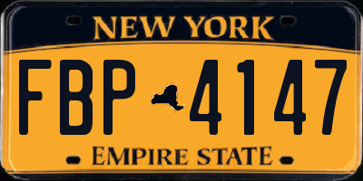 NY license plate FBP4147