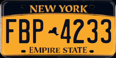 NY license plate FBP4233