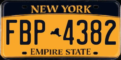 NY license plate FBP4382