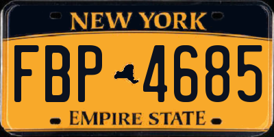 NY license plate FBP4685