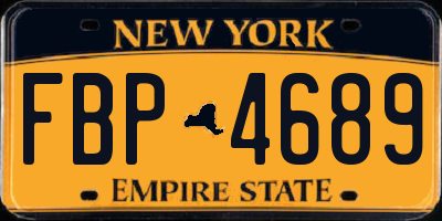 NY license plate FBP4689