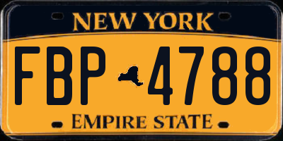 NY license plate FBP4788