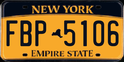 NY license plate FBP5106