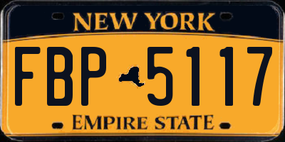 NY license plate FBP5117