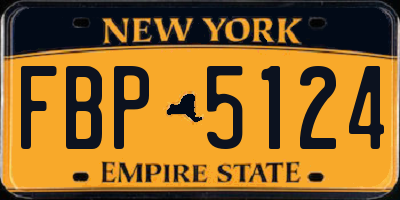 NY license plate FBP5124