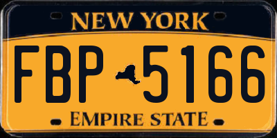 NY license plate FBP5166