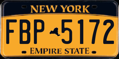 NY license plate FBP5172