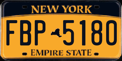 NY license plate FBP5180
