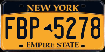 NY license plate FBP5278