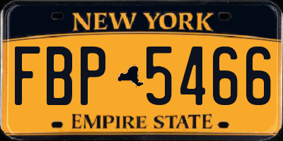 NY license plate FBP5466