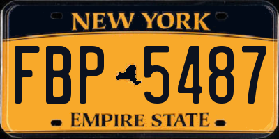 NY license plate FBP5487