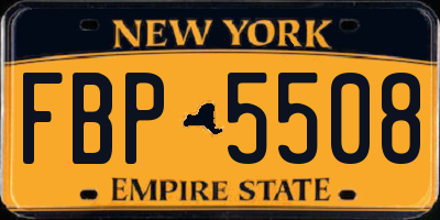 NY license plate FBP5508