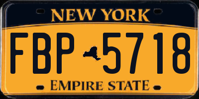 NY license plate FBP5718