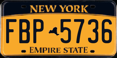 NY license plate FBP5736