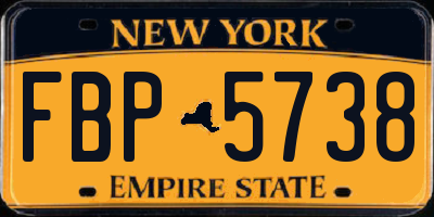 NY license plate FBP5738