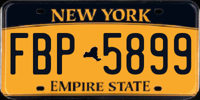 NY license plate FBP5899