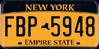 NY license plate FBP5948