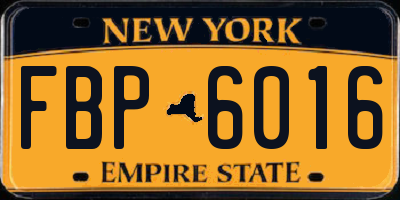NY license plate FBP6016