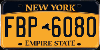 NY license plate FBP6080