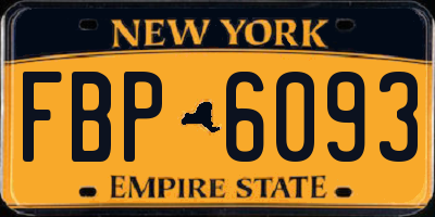 NY license plate FBP6093