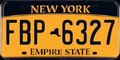 NY license plate FBP6327