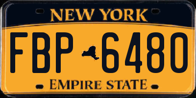 NY license plate FBP6480