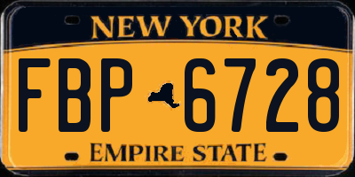 NY license plate FBP6728