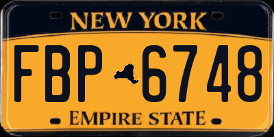 NY license plate FBP6748