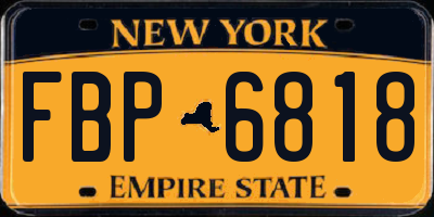 NY license plate FBP6818