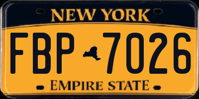 NY license plate FBP7026