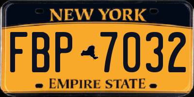 NY license plate FBP7032